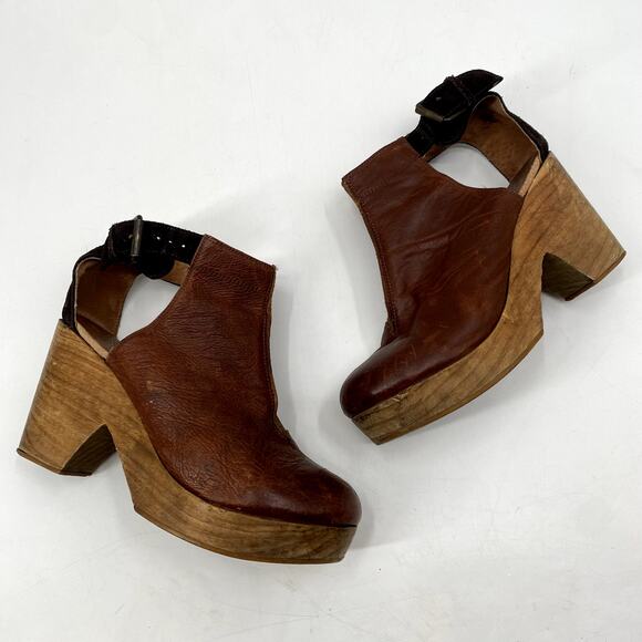 Free People brown two tone cedar clogs - Picture 2 of 8